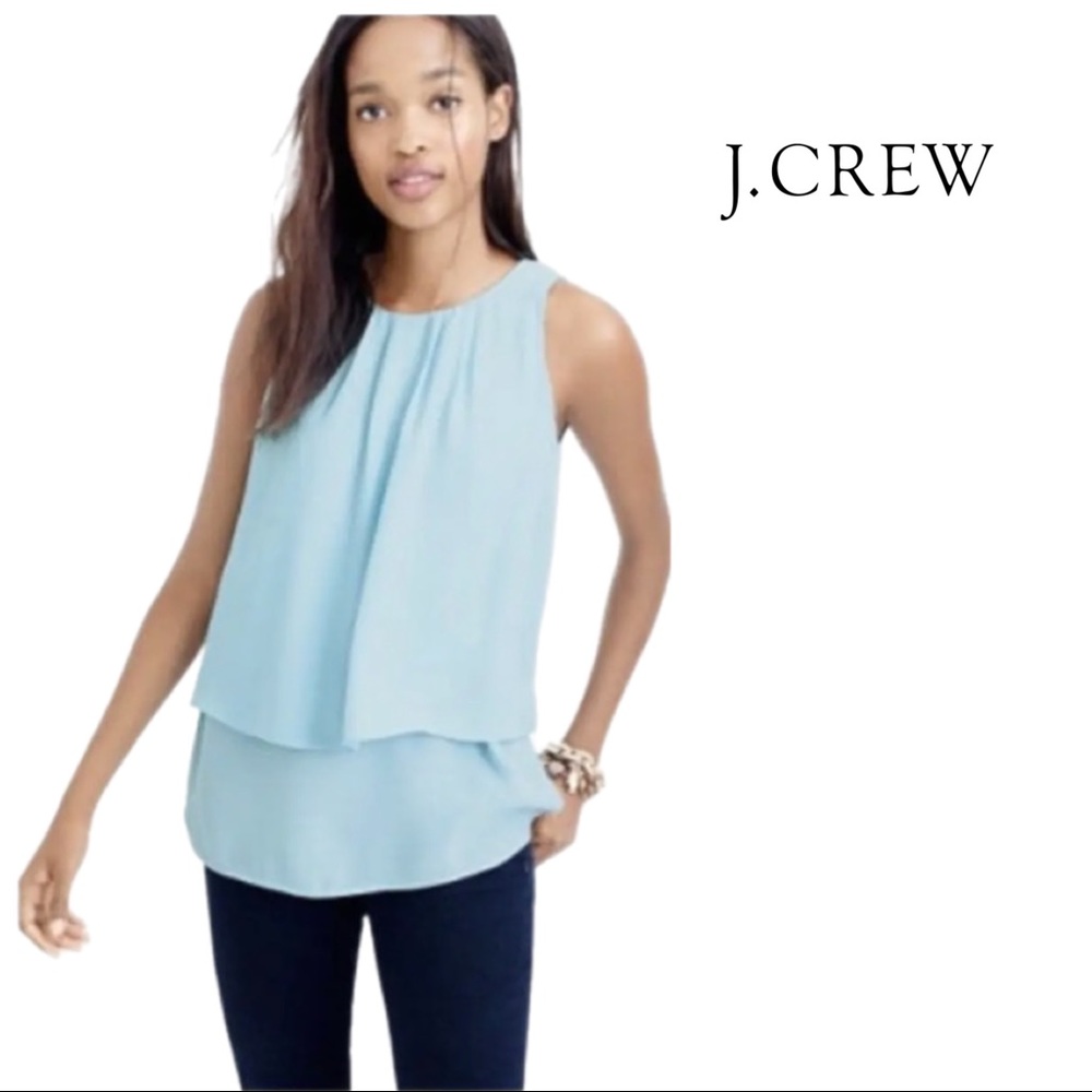 NEW J Crew Tiered Crepe Sleeveless blouse